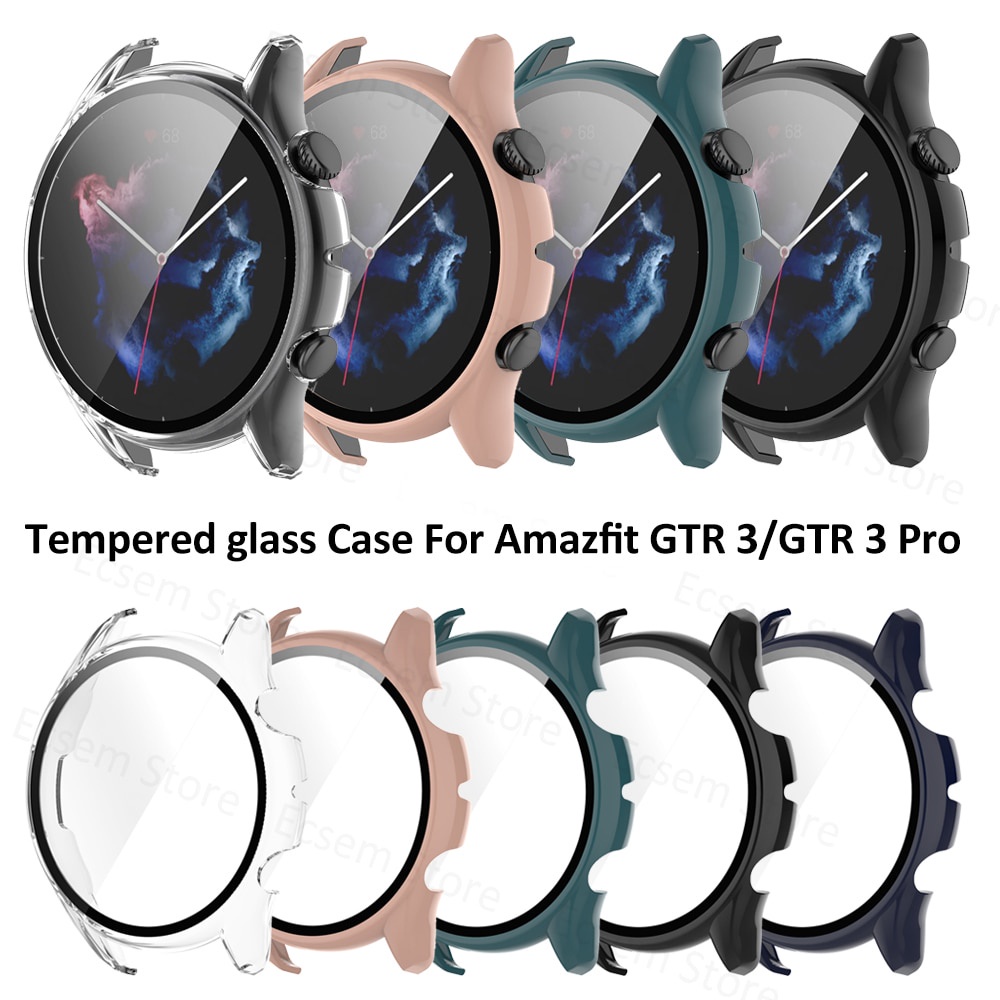 適用於 Amazfit Gtr3 GTR 3 Pro 鋼化玻璃蓋殼屏幕保護膜智能手錶配件的 Pc 保護套
