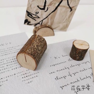 玩物少女®️森林系 木頭卡片座 名片夾 桌面擺設 拍攝道具