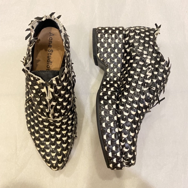 ［二手］Acne Studios 個性編織尖頭厚底鞋 設計款 小眾款 日本購入 降價賣