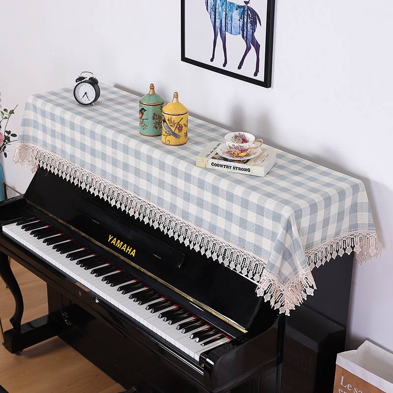 【臺灣：熱賣】鋼琴罩 鋼琴防塵罩 鋼琴蓋佈 電鋼琴罩 現代 簡約 通用蓋巾 加厚 棉麻半罩 鋼琴套