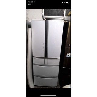 一級能效～二手中古日立6門475公升變頻冰箱，可主動製冰塊，型號R-SF48AMJ，保固3個月