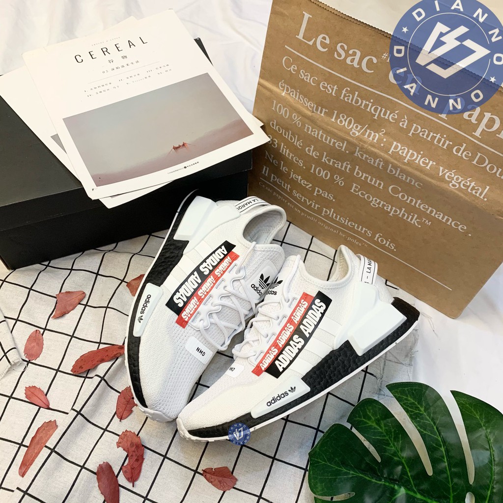 帝安諾 實體店面adidas 愛迪達nmd R1 V2 國外限定白黑紅彈幕反光h H 蝦皮購物