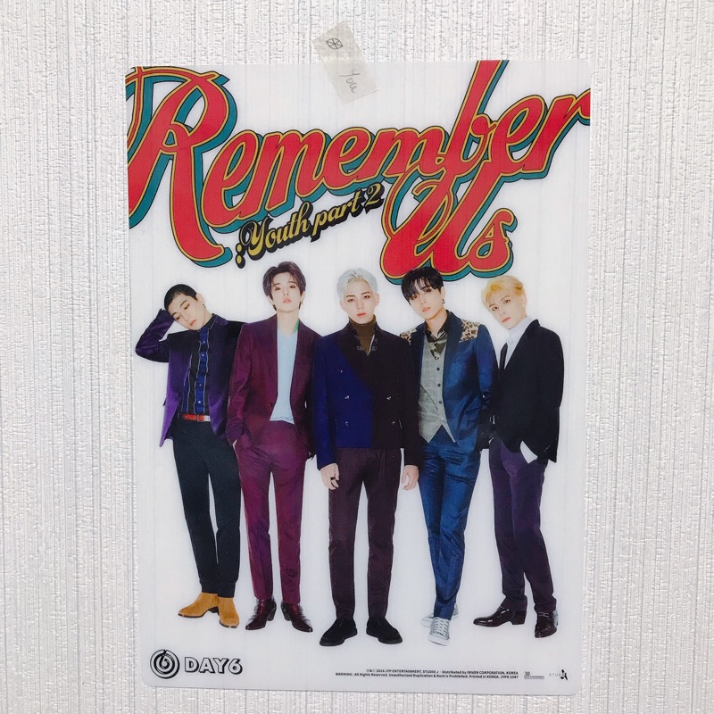 DAY6 專輯 預購特典 塑膠硬板 Remember Us: Youth Part 2 墊子 板子 照片