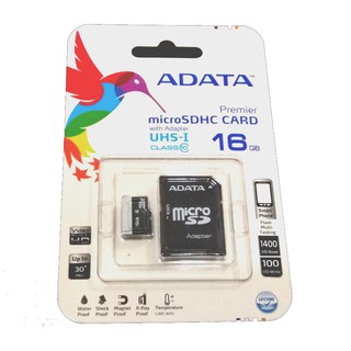 ADATA 威剛 16GB Premier MicroSDHC UHS-I C10 記憶卡 - 附轉卡