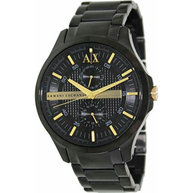 【獨家錶飾】ARMANI EXCHANGE A/X鋼錶帶 指針式 雙眼日期黑腕錶(AX2121)