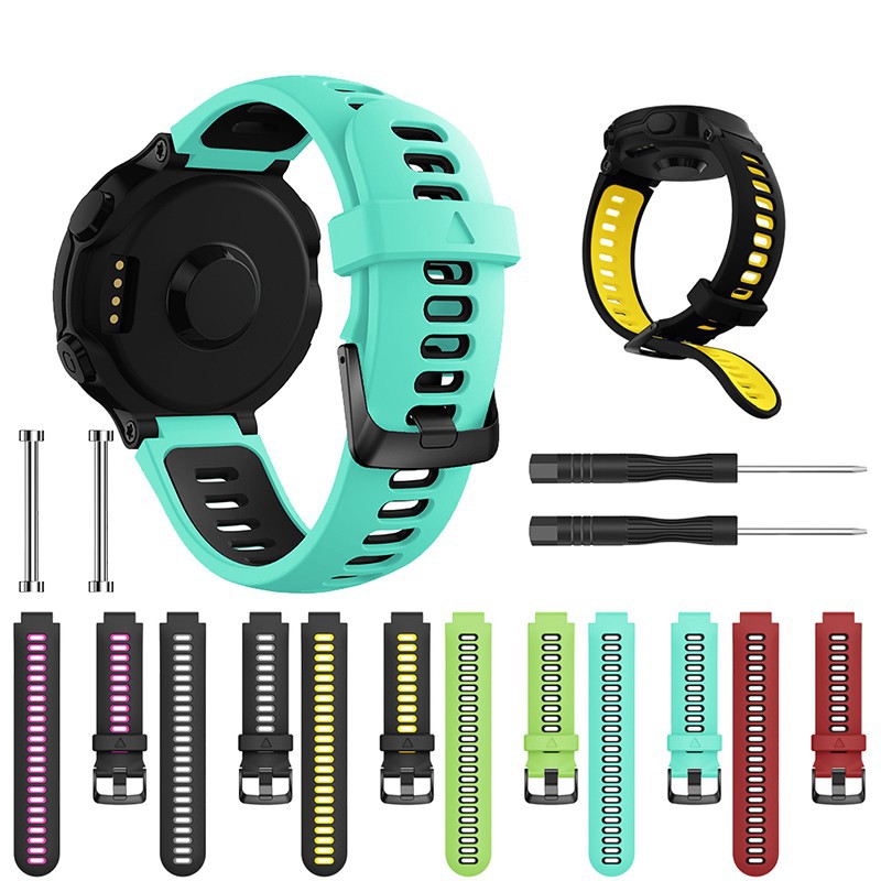 通用佳明Garmin Forerunner 735xt  220 230 235 620 630手表硅膠雙色運動表帶