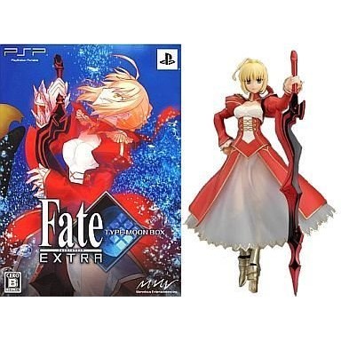 PSP　Fate / EXTRA figma Saber 紅賽巴 尼祿 可動模型(不含PSP遊戲及特典CD)　新品