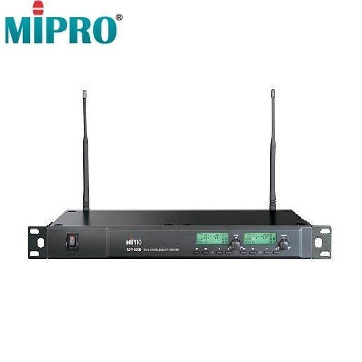MIPRO 嘉強 ACT-323 1U 雙頻 無線麥克風 2支 自動選訊 接收機 充電式 贈海綿套 MP-80充電座