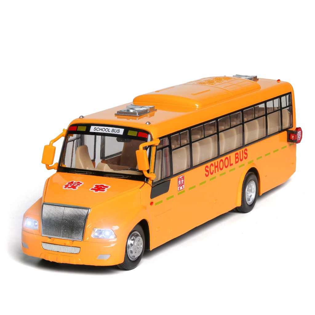 阿米格Amigo│大鼻子 黃色校車 巴士 1:32 4開門 合金車模 聲光 迴力 合金車 模型車 禮物 玩具
