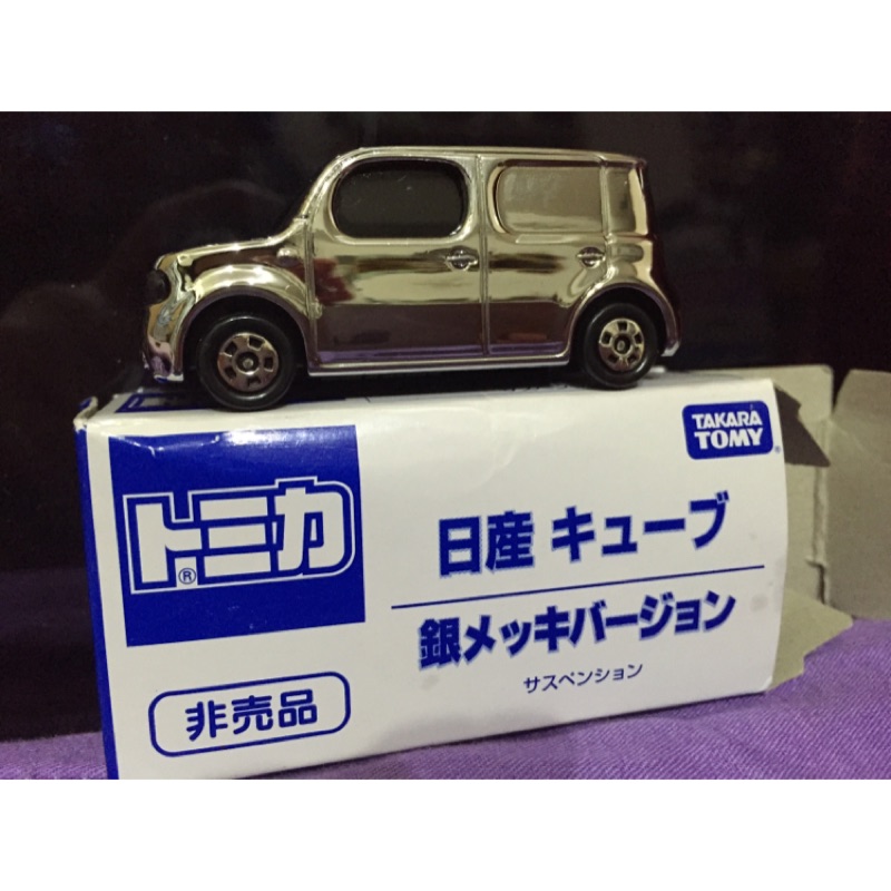 Tomica日本帶回 非賣品-日產汽車NISSAN 銀CUBE