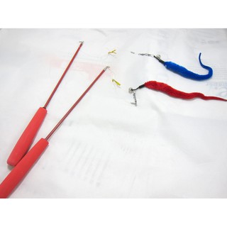 【魯蛋爺收藏品】TOY0315 三節伸縮逗貓棒 彈力纖維桿大鳥逗貓棒 毛毛蟲 大鳥三段式逗貓棒 釣竿式彈力逗貓杆 貓玩具