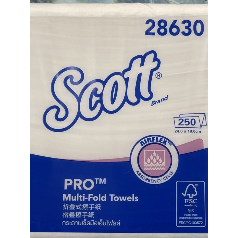 可麗舒SCOTT®專利鎖水擦手紙 28630 (250抽）-蝦皮代開發票-超取限8包