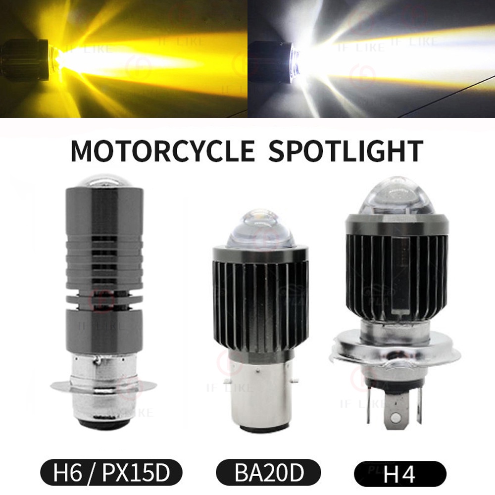 摩托車頭燈雙色 BA20D H4 摩托車電動 LED 聚光燈 T19 P15D M5 遠近光燈摩托車 3000K 600