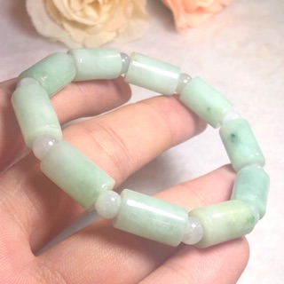 多寶晶石/天然翡翠A貨/蘋果綠桶珠/糯種翡翠手鍊/桶珠/管珠/飄花手珠/蘋果綠手珠/陽綠手珠/綠翡翠/玉石手珠/綠色手鍊