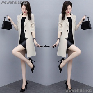 👚新品熱銷 M-4XL大尺碼西裝春秋冬季小個子風衣女中長款英倫風外套高階韓版寬鬆大衣氣質時尚垂墜感西裝外套潮