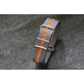 seiko可用（灰色+橘色)22mm Nylon Watch Strap 尼龍NATO zulu G10四環時尚軍錶錶帶