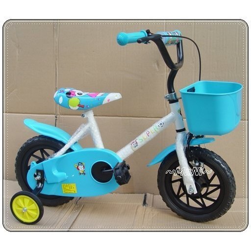 ♡曼尼2♡ 12吋童車 自行車  ~小熊~兒童 腳踏車 非打氣款 低跨式車架/小籃子/全罩鏈蓋 台製