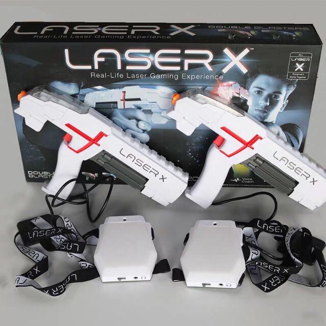 『程湘嚴選』Laser X 小型槍 射程60米 酷炫聲光 雷射槍 射擊玩具 多人對戰組合套裝