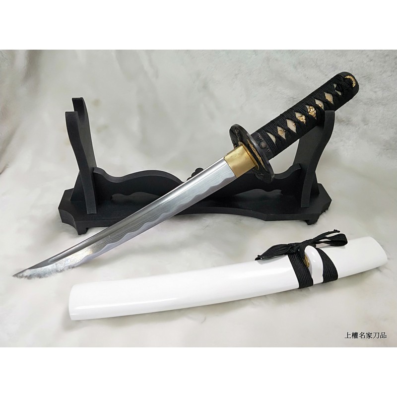 上權名家刀品 精緻日本刀 Mds白 01 花紋鋼 鮫魚皮 江戶武士刀切腹刀 居合刀 收藏 擺飾 短武 動漫 蝦皮購物