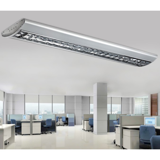 Office T5 LED 鋁材吊線燈 L1200cm W21cm明裝 辦公室 商業照明 大樓 懸掛格柵燈 吊燈