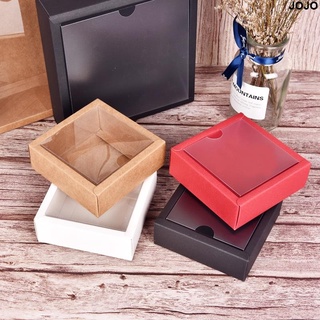 【jojo訂製】空盒手工皁紙盒氣墊透明蓋包裝盒正方形磨砂小盒盒子定做