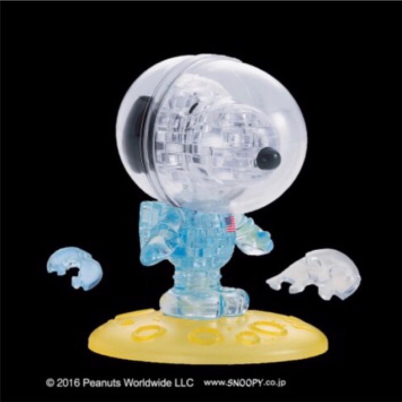 日本進口3D水晶立體透明拼圖 SNOOPY 史努比 太空人