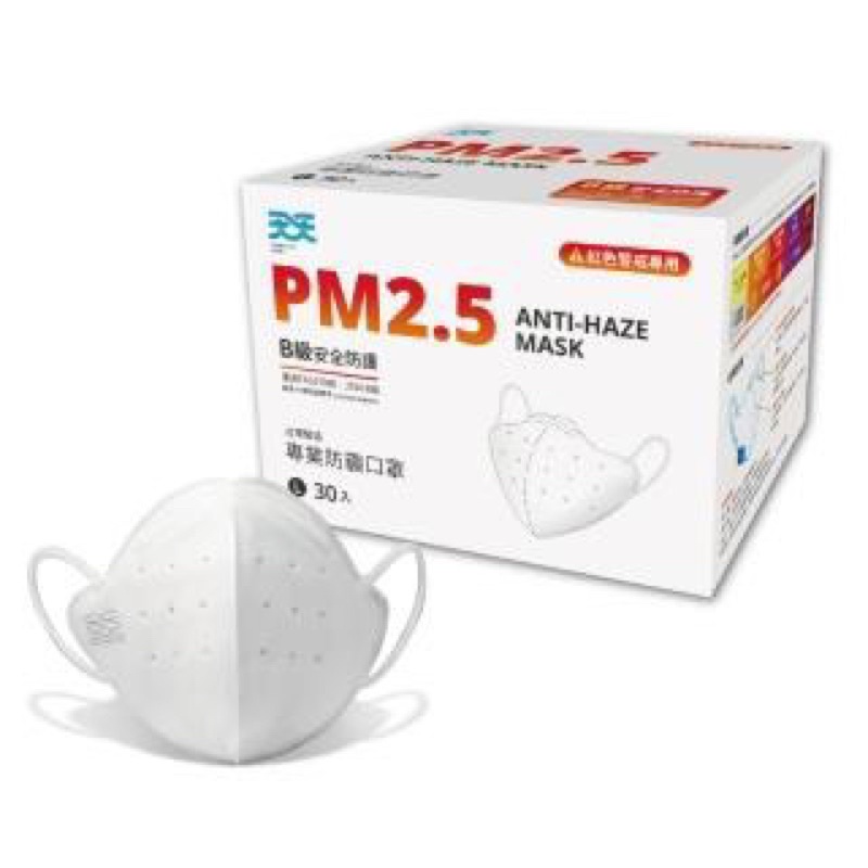 【天天】PM2.5防霾口罩 B級防護,紅色警戒專用,30入/盒