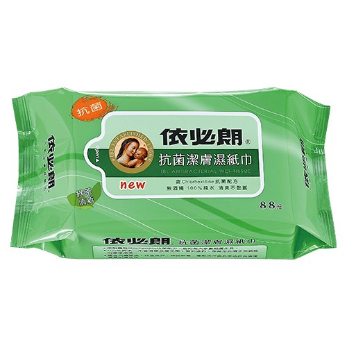 依必朗 抗菌潔膚濕紙巾-綠茶清新(88抽/包)