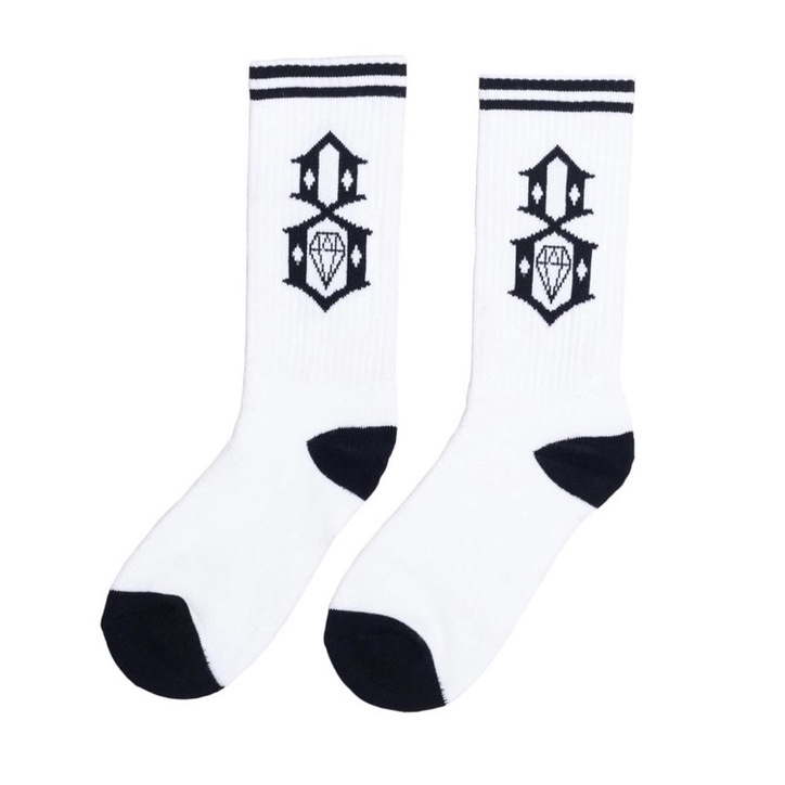 全新 現貨 Rebel8 logo socks 白襪 中筒襪 刺青 塗鴉 復古 騎士 滑板 衝浪 美式 街頭