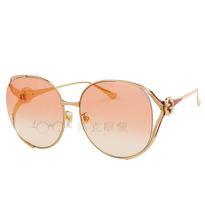 【LOOK路克眼鏡】Gucci 太陽眼鏡 金屬 大框 漸層鏡片 GG0225S 005