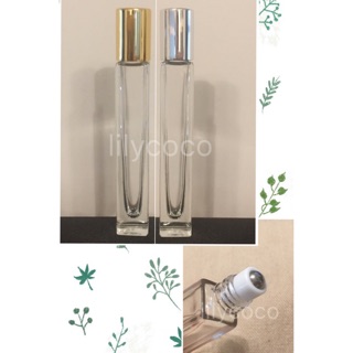 10ml 方瓶 厚壁玻璃。滾珠瓶 香水滾珠瓶 可分裝百靈油、精油、按摩油 分裝瓶