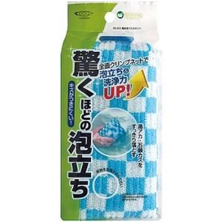 日本進口 MAMEITA 驚人洗淨力 浴廁用 起泡式海綿刷-藍#366