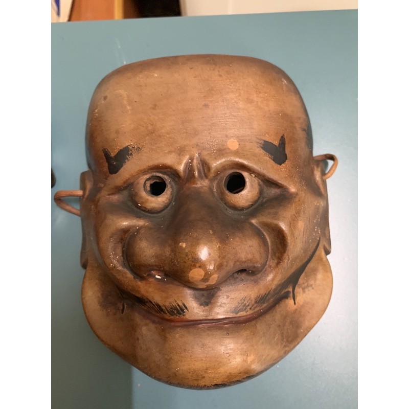 日本古物 面具 陶製面具 能面 擺飾