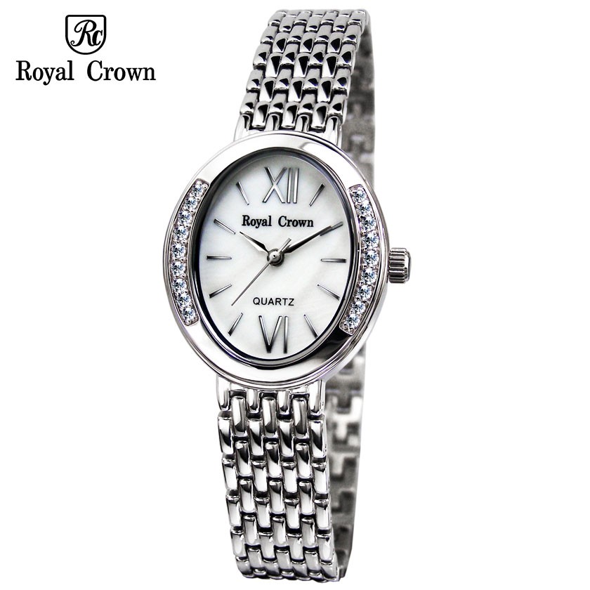 蘿亞克朗 Royal Crown 日本機芯 6309S 經典華貴氣質鑲鑽 手錶 精鋼錶帶  歐洲 義大利品牌精品 女錶