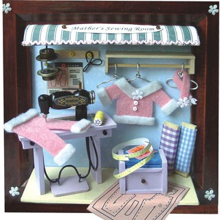 溫馨小屋&店鋪系列629-23媽媽的縫紉房 DIY小屋 娃娃屋 袖珍屋