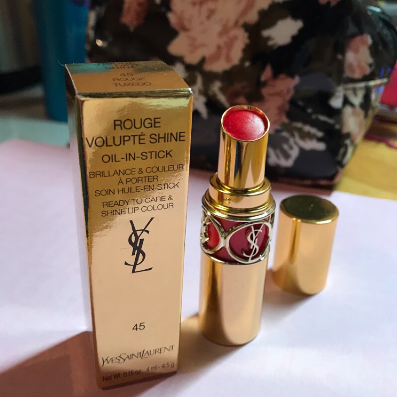 二手 YSL 情挑誘光水唇膏 45 禮服誘惑