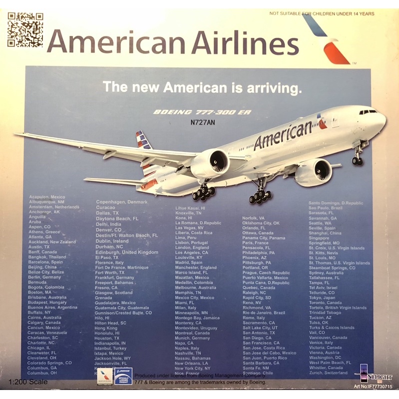 1/200 Inflight American Airlines B777-300ER (N727AN)