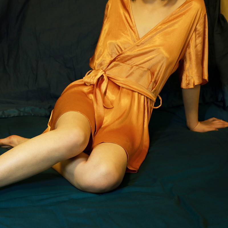 台灣公司❤️開發票 內睡衣 性感睡衣 家居服 情趣睡衣 女士絲綢 收腰顯瘦 短袖睡裙 冰絲涼感 寬鬆 睡袍 絲質緞面