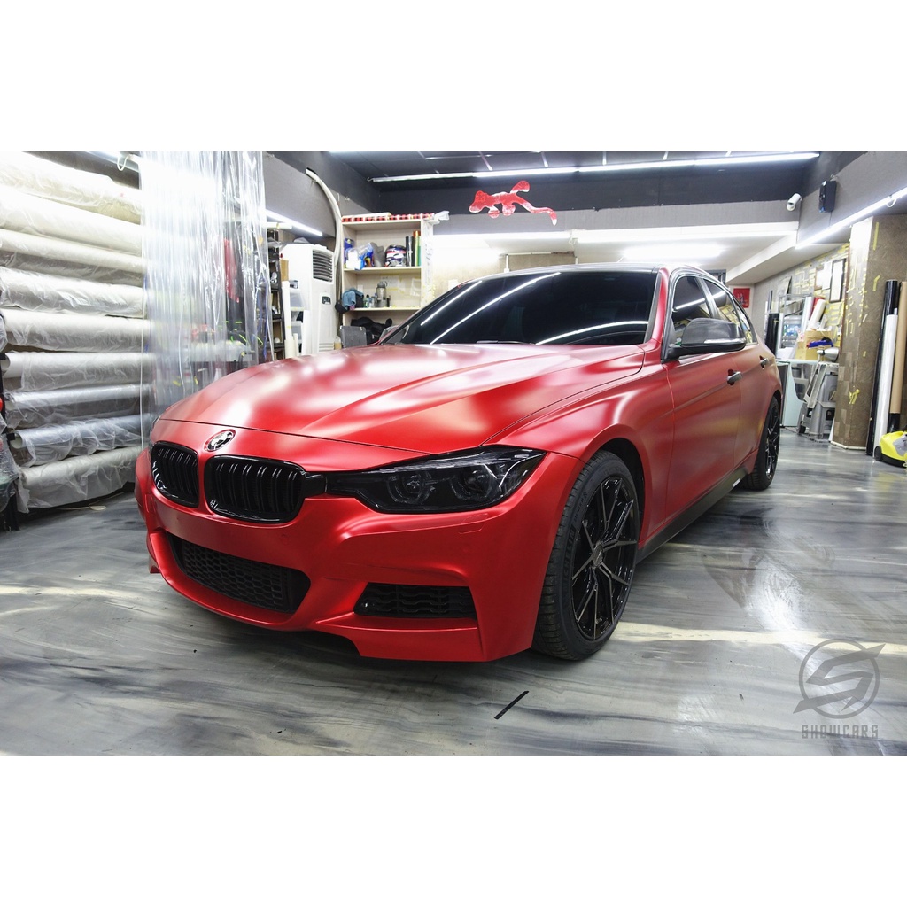 BMW F30 全車消光金屬紅 消光紅 全車改色貼膜 全車包膜 3MS363 3MSP273 美國禿鷹VCH401