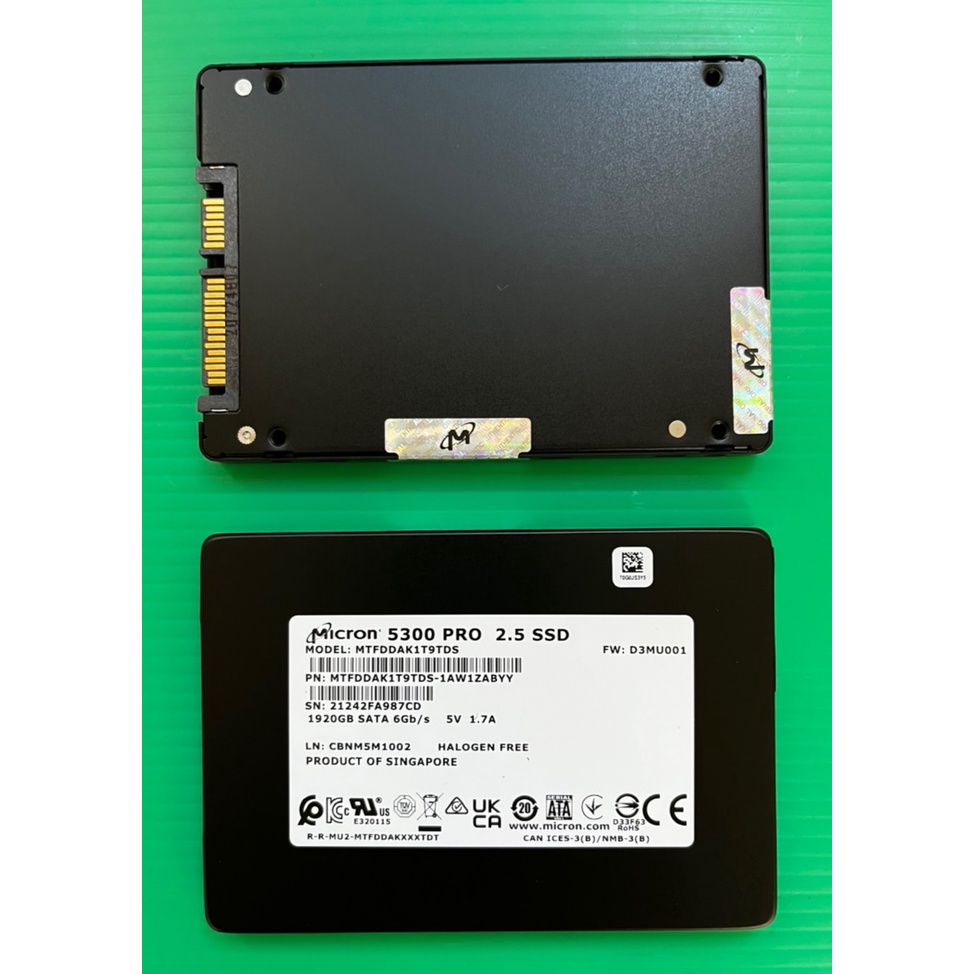 Micron 5300 PRO 1.92TB SSD SATAIII  2.5吋 MTFDDAK1T9TDS