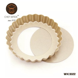 (烘焙廚房)Chefmade學廚WK9022不沾4寸4吋活底菊花圓盤塔盤派盤蛋塔模烘焙蛋糕模菊花模蛋撻模烤箱wk9022