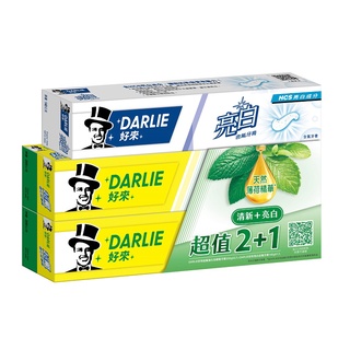 Darlie 好來超氟強化琺瑯質200gx2+亮白牙膏140gx1超值組-1Set組 【家樂福】