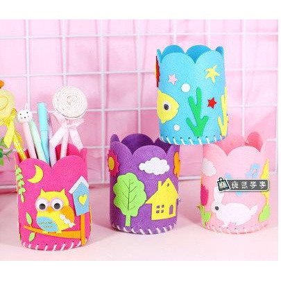 不織布花邊筆筒︱台灣現貨 DIY材料包 手作材料包 DIY筆筒 親子手作 兒童手作 DIY材料包 美勞 手作材︱斑馬麥麥