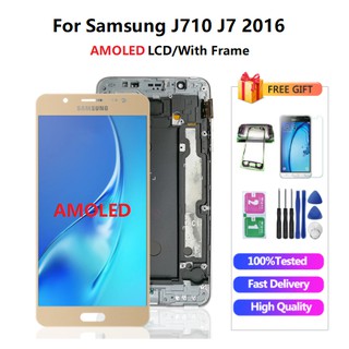 AMOLED帶框總成適用於三星Samsung Galaxy J7 2016 J710 螢幕總成 液晶螢幕 玻璃觸控面板