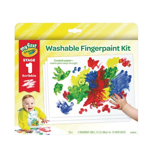 美國 Crayola 繪兒樂 幼兒可水洗手指顏料4色【麗兒采家】