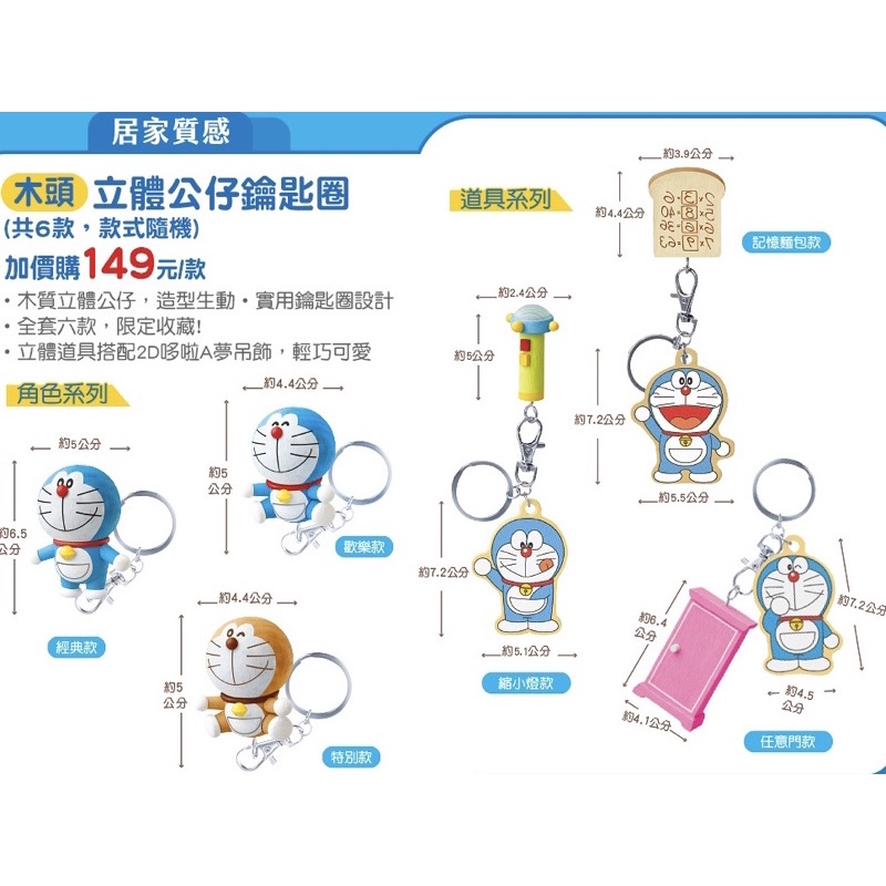 7-11最新集點哆啦a夢木頭公仔鑰匙圈（現貨）