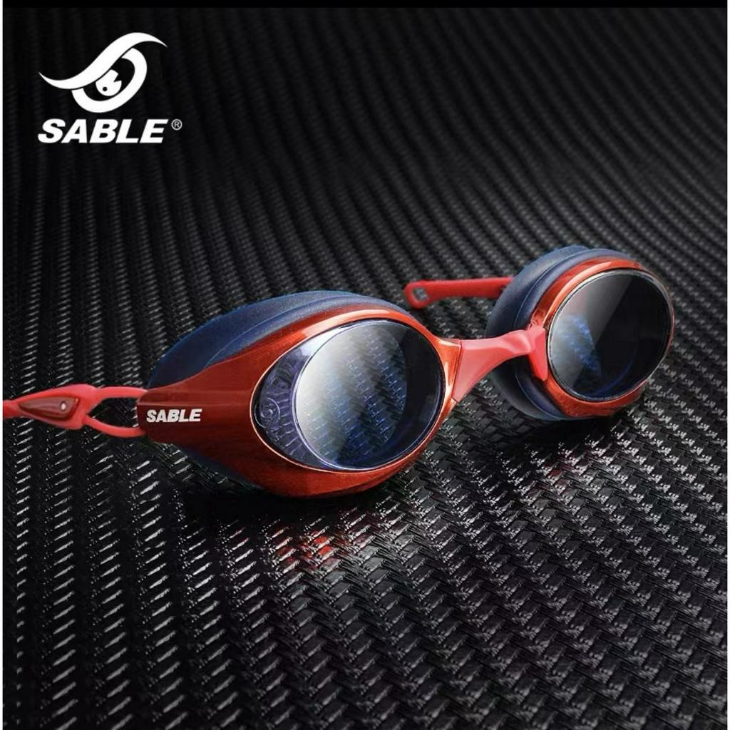 【Sable黑貂】極限運動偏光近視泳鏡 (水精藍膜鏡片) GX-100XPT 紅綠黑 三色