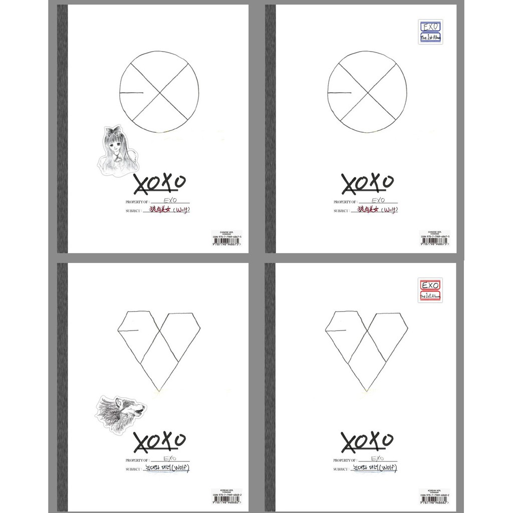 正版現貨 正版exo M K狼與美女xoxo中韓雙專輯正規一輯2cd寫真集小卡大海報 蝦皮購物