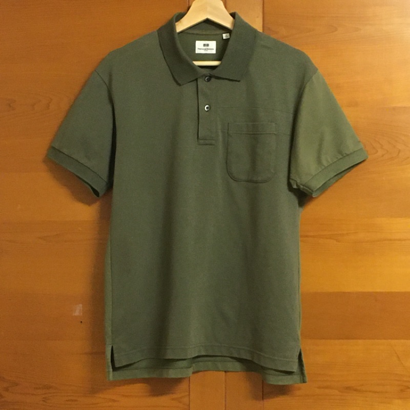 Uniqlo x Engineered Garments Polo Shirt (M) 綠拼接 Polo衫