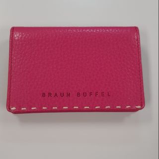Braun Buffel德國小金牛桃花色名片夾 9成9新